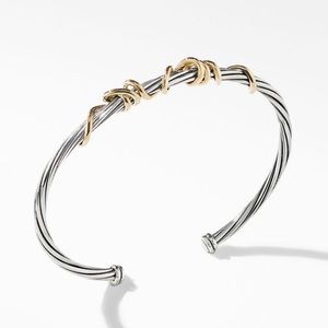 David Yurman “mom” gold script cable bracelet